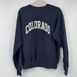 John Galt Crewneck Sweatshirt Colorado Women One Size Blue Pullover lived in